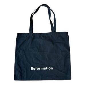 Reformation Black Canvas Logo Tote Bag Large Eco Reusable‎ Clean Girl Everyday